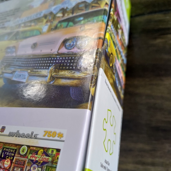 SEALED NEW 750 PIECE PUZZLE Three Beauties Car Garage Vintage Signs - Picture 5 of 9